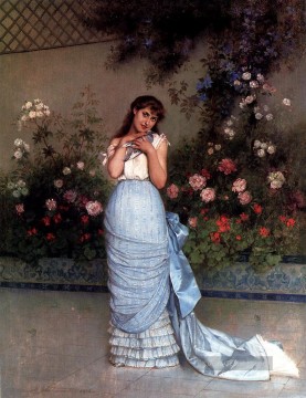  blume - Eine elegante Schönheit Frau Auguste Toulmouche Klassische Blumen